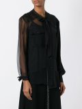 sheer bow detail shirt
