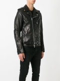 zipped biker jacket