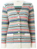 oversize fair isle knit cardigan
