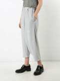 drop-crotch cropped trousers
