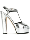 metallic platform sandals