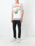 skeleton print sheer T-shirt