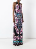 abstract print halterneck dress