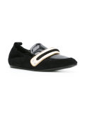 stripe panel ballerina shoes