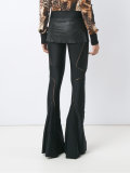 layered flare trousers