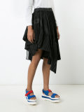 asymmetric draped skirt