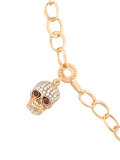 diamond skull charm bracelet