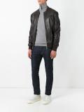zipped leather jacket 