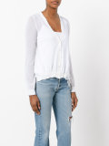 asymmetric lace hem cardigan