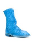 zipped woven boots