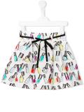 nail polish print brocade skirt