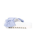 checked bow sandals 