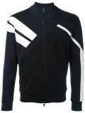 stripe contrast bomber jacket