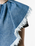 sleeveless frayed denim jacket 