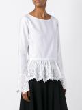 boat neck flared blouse