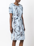 printed belted dress