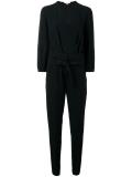 V-neck belted jumpsuit