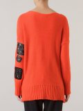 stone embellished knit blouse