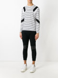 geometric insert striped top