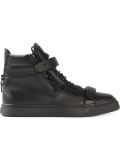 zip detail hi-top sneakers