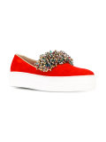 beads trim slippers 