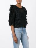 embroidered crochet fringed blouse