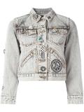embellished shrunken denim jacket