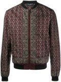 floral & pistol print bomber jacket