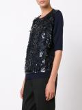 sequinned knit top