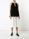 V-neck pleated blouse