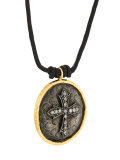 cross coin pendant string necklace