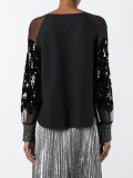 sheer sequinned blouse