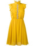 ruffled detail flared dress