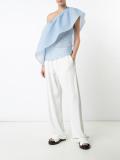 one-shoulder ruffle top