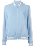 striped sleeve varsity bomber