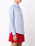 ruffle collar grid print shirt