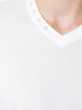 buttoned V-neck T-shirt