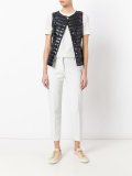 collarless gilet