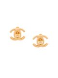 medium logo plaque clip on earrings