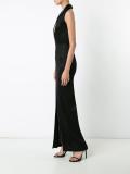 lateral slit halterneck dress