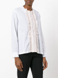 ruffled bib blouse