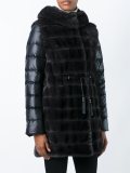 mink fur hooded puffer coat   