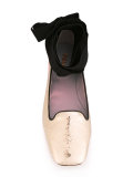 metallic lace-up ballerinas