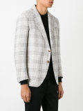 checked, slim fitting blazer