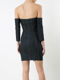 strapless zipped denim dress