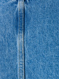 pleated trim denim top 