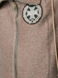 striped detail zipped hoody