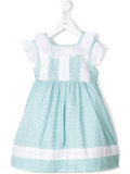 micro print ruffled dress