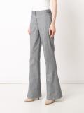 stitching detail flared trousers