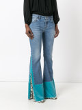 velvet panelled jeans